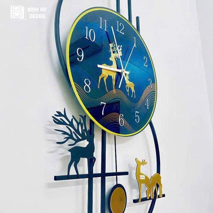 Đồng Hồ Treo Tường Quả Lắc Tráng Gương Tỳ Hưu Tài Lộc
