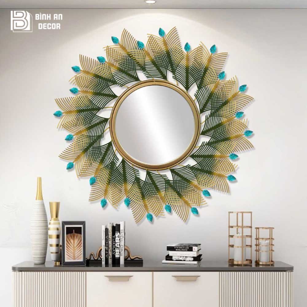 Gương Trang Trí Decor Treo Tường Hoa Cỏ Lau