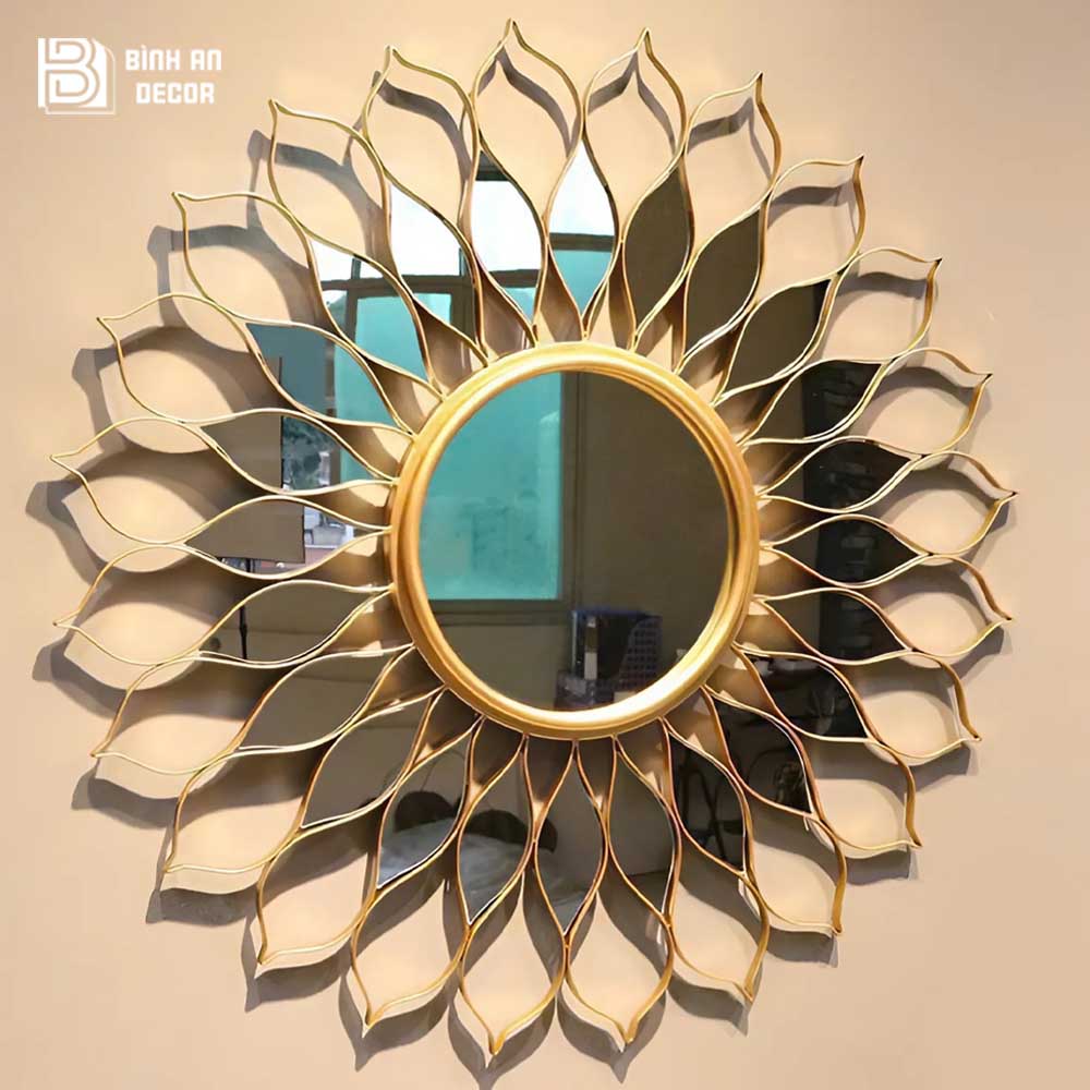 Gương Trang Trí Decor Treo Tường Hoa Mặt