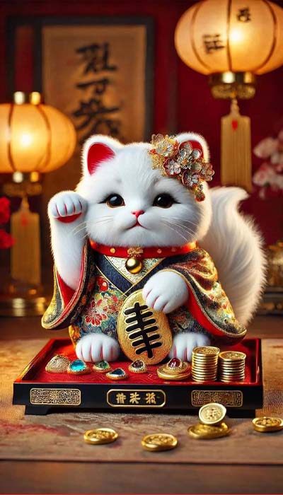Hình nền mèo Thần Tài dễ thương