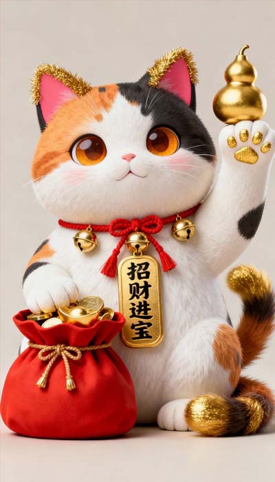 Hình nền mèo Thần Tài dễ thương