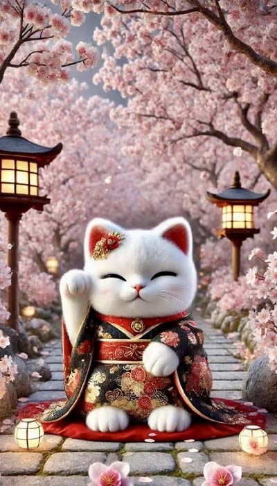 Hình nền mèo Thần Tài dễ thương