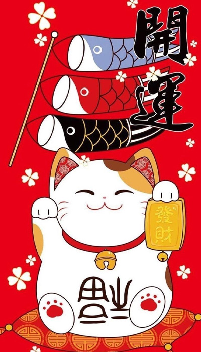 Hình nền mèo Thần Tài Chibi