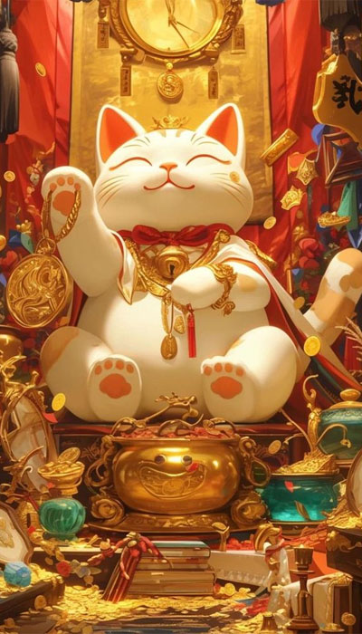 Hình nền mèo Thần Tài ngầu