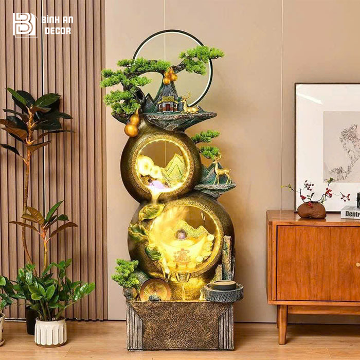 Thác Nước Phong Thủy Để Phòng Khách