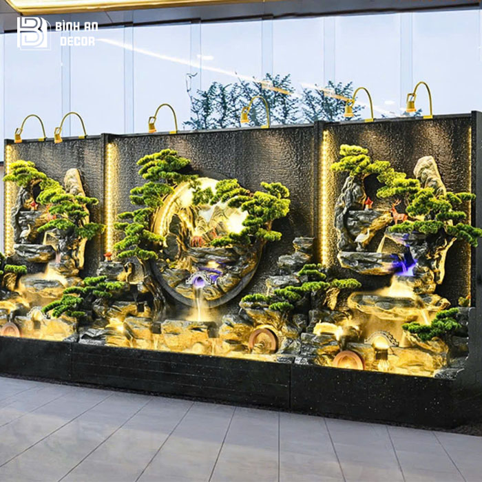 Thác nước phong thủy ngoài trời